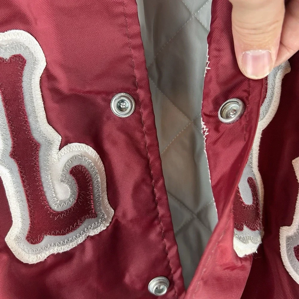 Vintage‎ DeLong Athletic Jacket Oilers Red Made in USA Mens Large 80s 90s